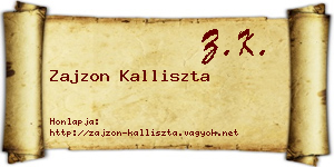 Zajzon Kalliszta névjegykártya